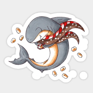 Hot Cocoa Shark Sticker